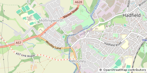 Map of Glossop, Derbyshire