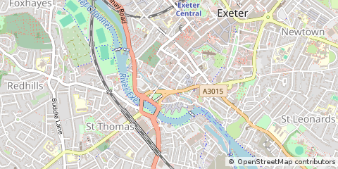 Map of Exeter, Devon