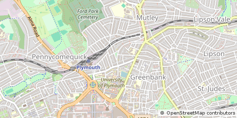 Map of Plymouth, Devon