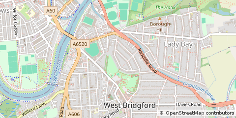 Map of Nottingham, Nottinghamshire