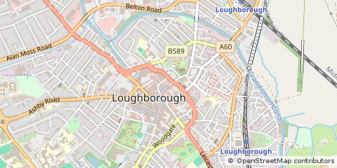 Map of Loughborough, Leicestershire
