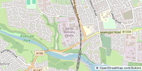 Map of Ashington, Northumberland