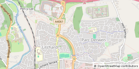 Map of Bridgend, South Wales