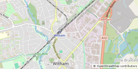 Map of Witham, Essex