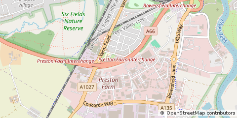 Map of Stockton-on-Tees, Cleveland