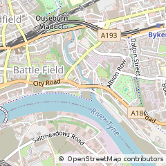 Map of Ouseburn, Newcastle Upon Tyne
