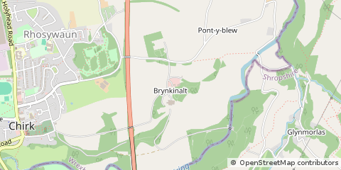 Map of Wrexham, Clwyd