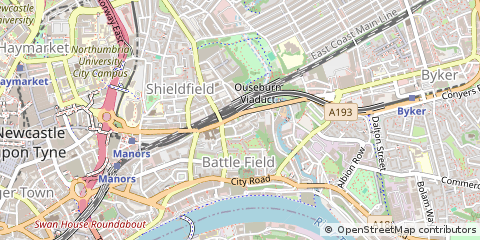 Map of Newcastle Upon Tyne