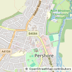 Map of Pershore, Worcestershire
