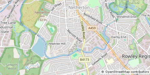 Map of Netherton, West Midlands