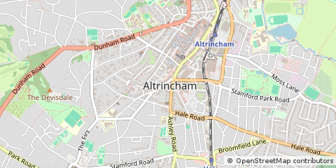 Map of Altrincham, Cheshire
