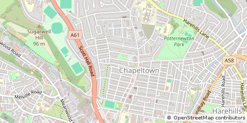 Map of Leeds, West Yorkshire