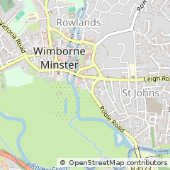 Map of Wimborne, Dorset