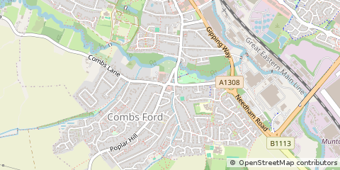 Map of Stowmarket, Suffolk