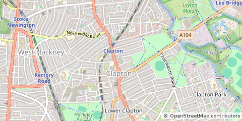 Map of Clapton, London
