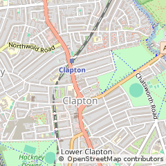 Map of Clapton, London