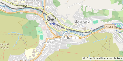 Map of Porth, MID Glamorgan