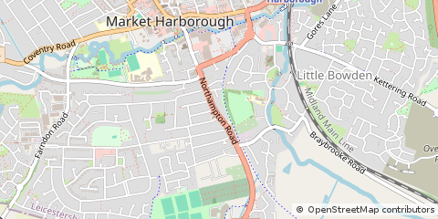 Map of Market Harborough, Leicestershire