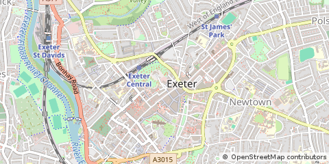 Map of Exeter, Devon