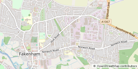 Map of Fakenham, Norfolk