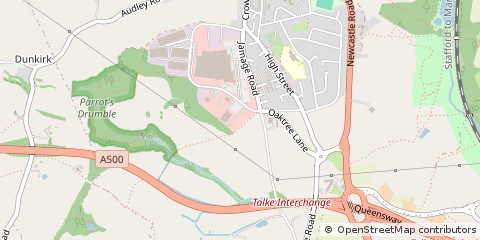 Map of Newcastle Under Lyme, Staffordshire