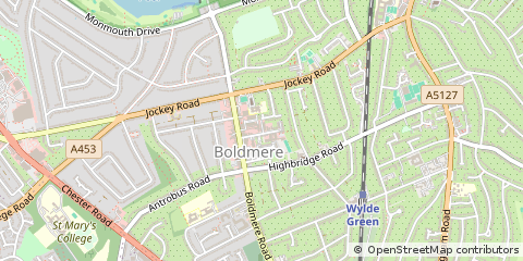 Map of Sutton Coldfield, West Midlands