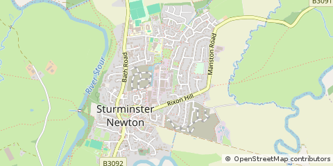 Map of Sturminster Newton, Dorset