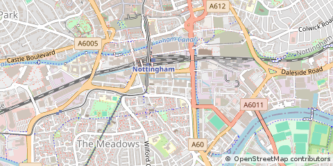 Map of Nottingham, Nottinghamshire