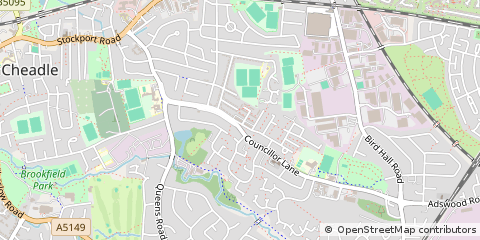 Map of Cheadle, Cheshire