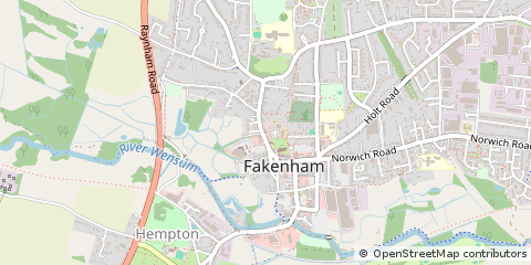 Map of Fakenham, Norfolk