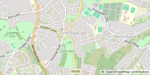 Map of Sheffield, South Yorkshire