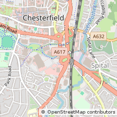 Map of Chesterfield, Derbyshire
