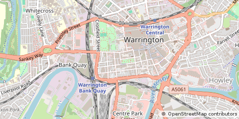 Map of Warrington, Cheshire