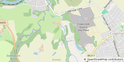 Map of Wylam, Northumberland