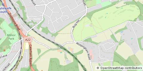 Map of Caterham, Surrey