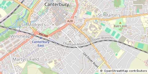 Map of Canterbury, Kent