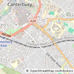 Map of Canterbury, Kent