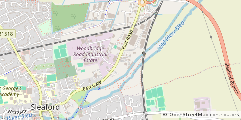 Map of Sleaford, Lincolnshire