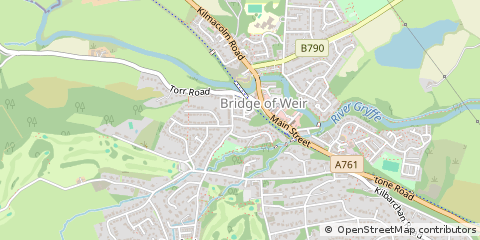 Map of Bridge of Weir, Renfrewshire
