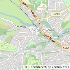 Map of Bridge of Weir, Renfrewshire
