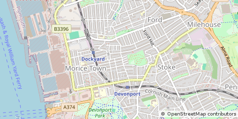 Map of Plymouth, Devon