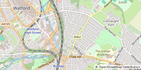 Map of Bushey, Watford