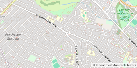 Map of Nottingham, Nottinghamshire