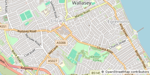 Map of Liscard, Merseyside