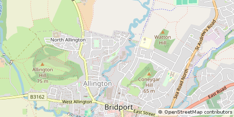 Map of Bridport, Dorset