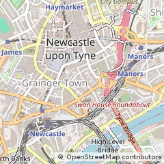 Map of Newcastle Upon Tyne, Tyne and Wear