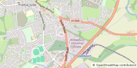 Map of Alnwick, Northumberland