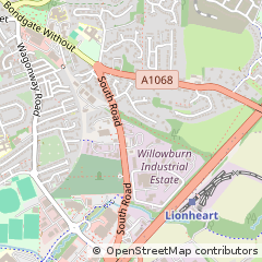 Map of Alnwick, Northumberland