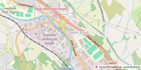 Map of Pontypridd, MID Glamorgan