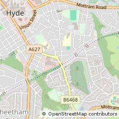 Map of Hyde, Cheshire